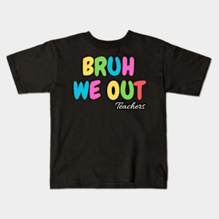 Bye Bruh We Out End Of School Retro Rainbow Sunglasses Boys T-Shirt Kids T-Shirt